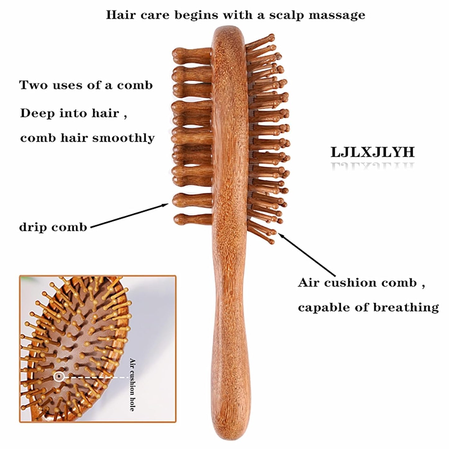 Air Cushion Massage Comb for Hair Growth | Scalp Stimulating Loc Brush for Sisterlocks
