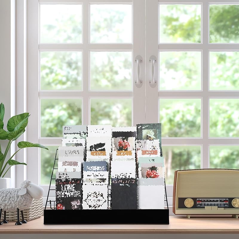 6-Tier Wire Countertop Magazine Rack - Black 15 x 29.5 x 22.5 in Display Stand