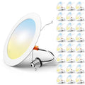FREELICHT 24-Pack 6 In LED Recessed Lights, 5CCT (2700-6000K) White – Retrofit