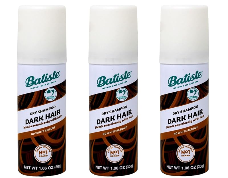 Batiste Dry Shampoo for Dark Hair Mini 1.06 fl oz (Pack of 3)
