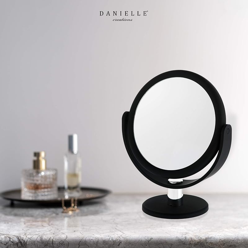 Danielle Soft Touch 10x Vanity Mirror, Round, Pack of 2 – 9 Inch x 6.75 Inch