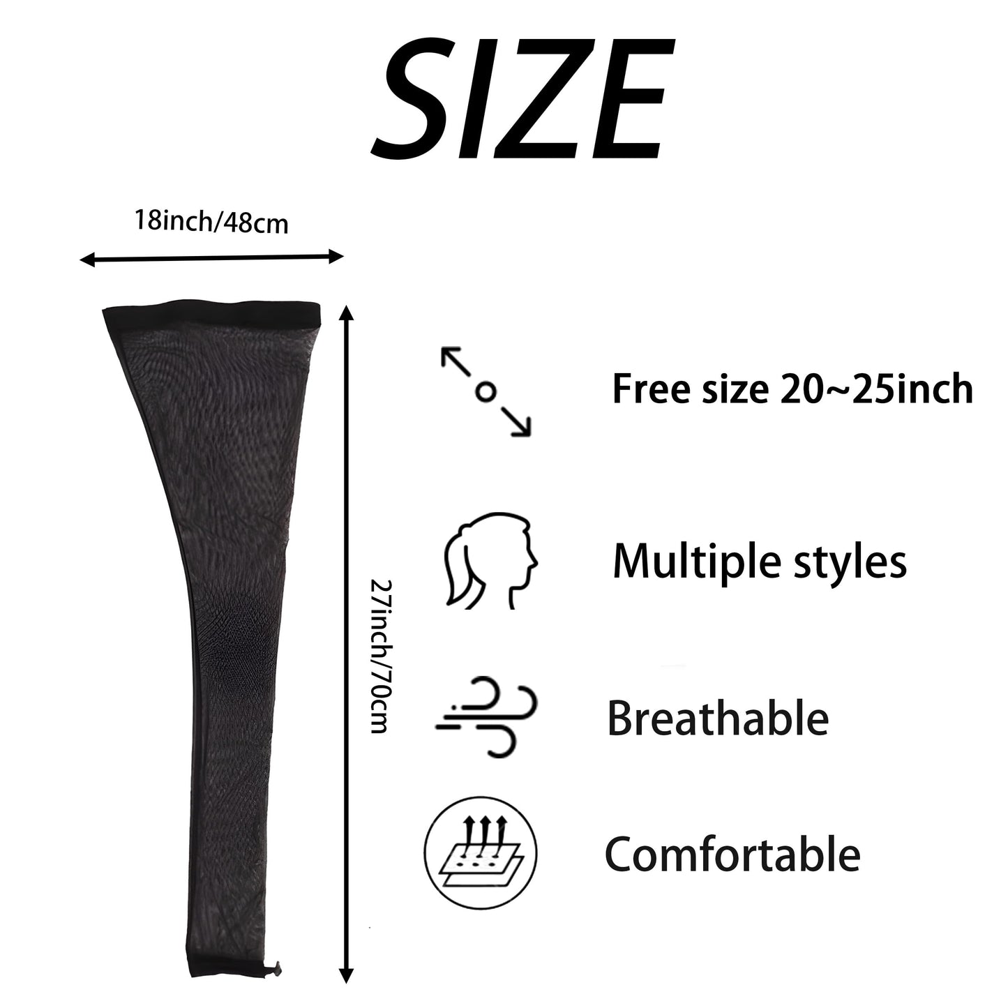 Hair Weave sleeve for locs, Hair Sleeves For Locs Women, Hairweave Sleeve For Locs With Drawstring, It Has Both Hair Care Functions, Is Light To Carry, And Can Be Stretched Flexibly (Black)