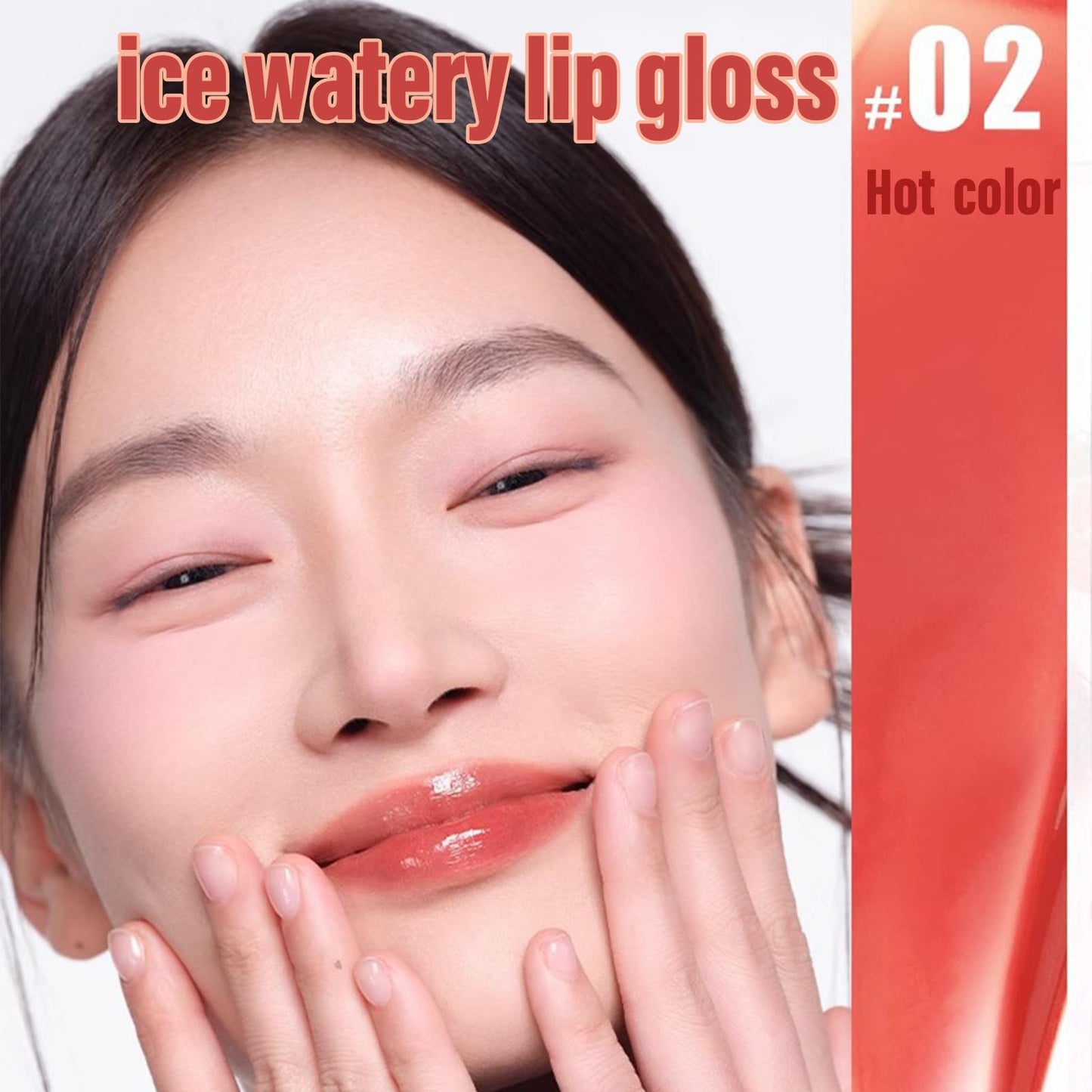 Gymfber Ice Watery Lip Gloss, Jelly Hydrating Lip Gloss, Moisturizing Nonstick Tinted Gloss Lips Oil (10#)