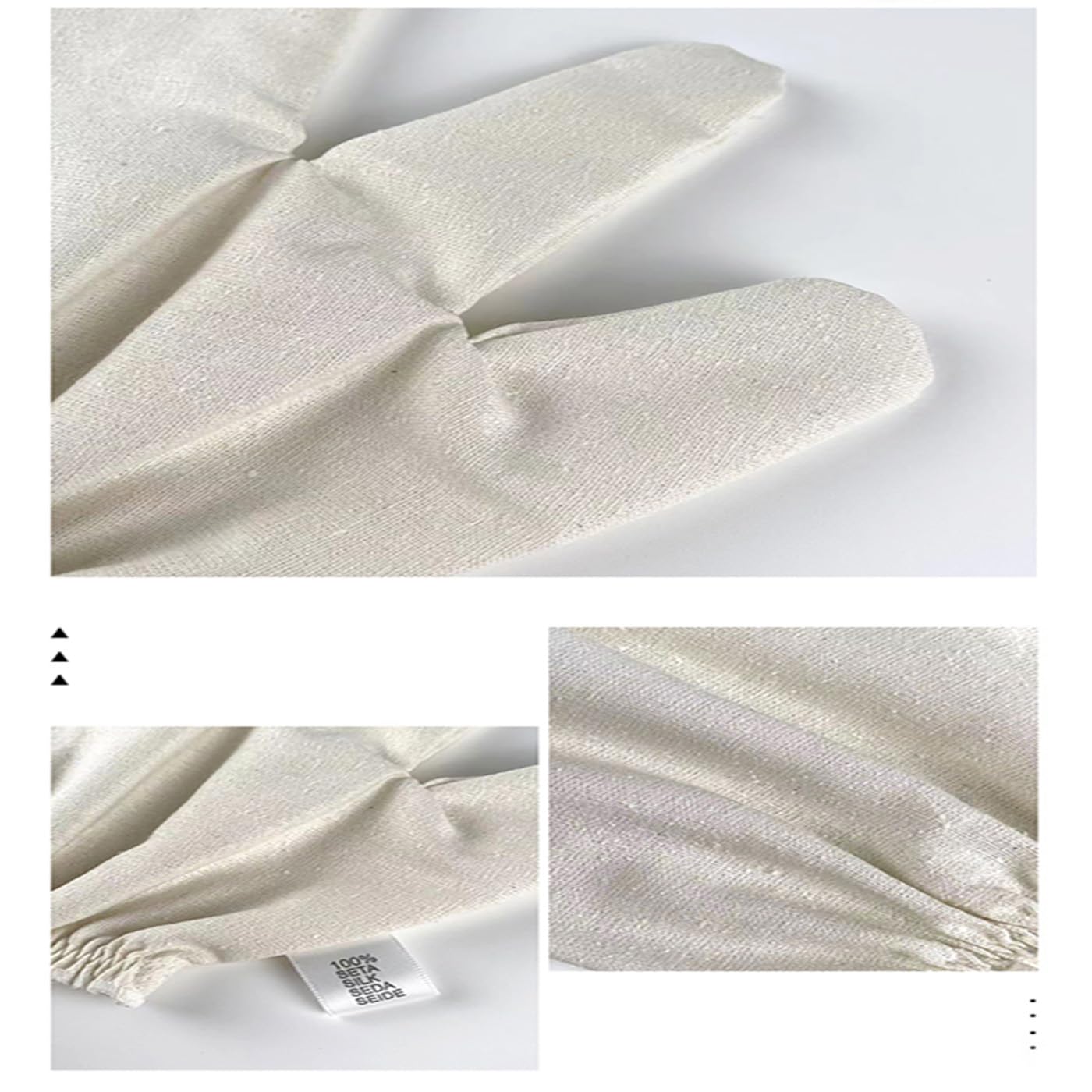 Glove Raw Silk, Gloves Exfoliating and Whitening for Women, Unclog Pores (2pair)