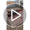 Washable Floral Area Rug 6x9 Pink Beige - Non-Slip, Machine Washable Living Room Decor