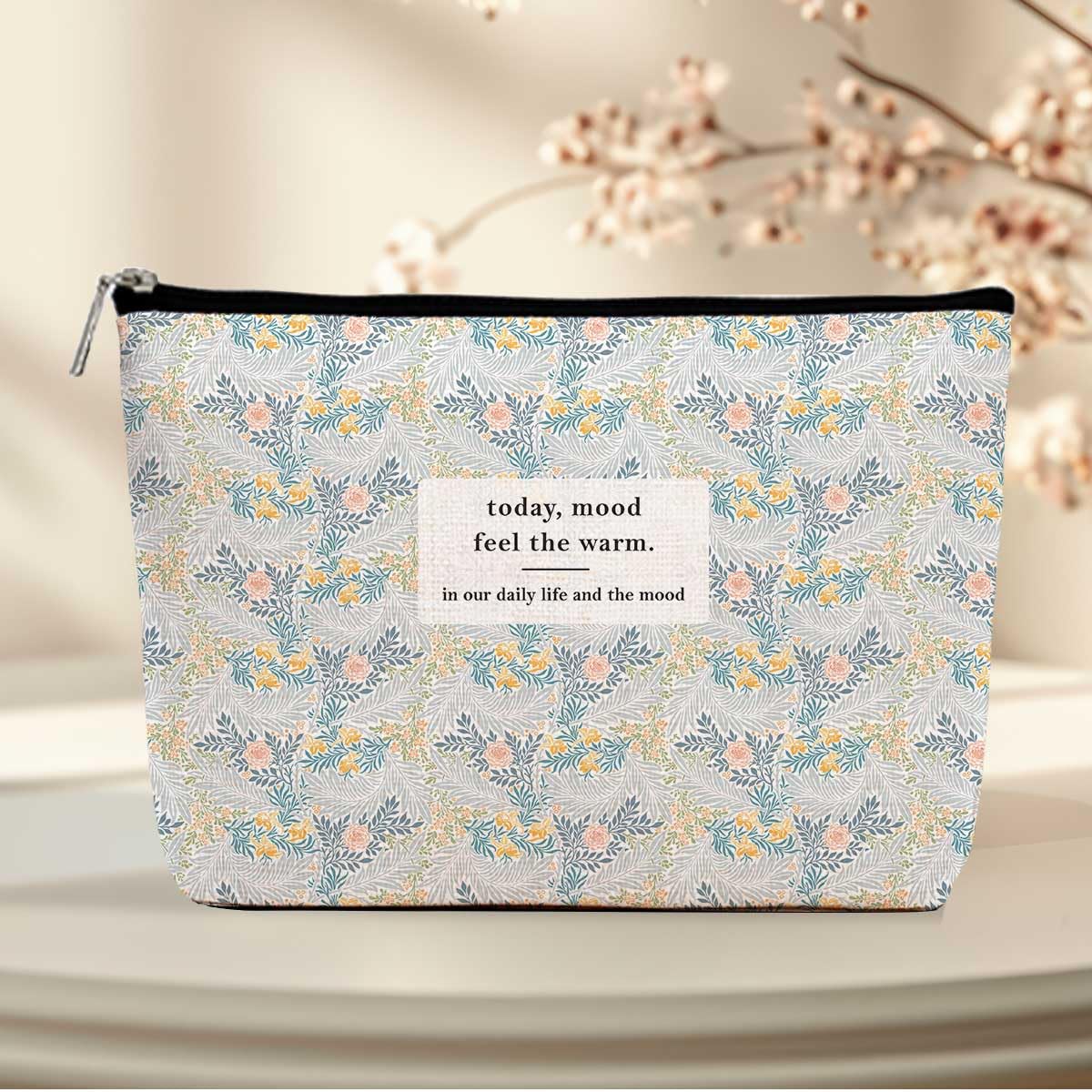 Aesthetic Floral Makeup Bag Inspirational Quotes Cosmetic Bags for Women Doctor Nurse Daughter in Law Friendship Gifts Zipper Pouch Appreciate Gifts Travel Toiletry Bag for Birthday Christmas