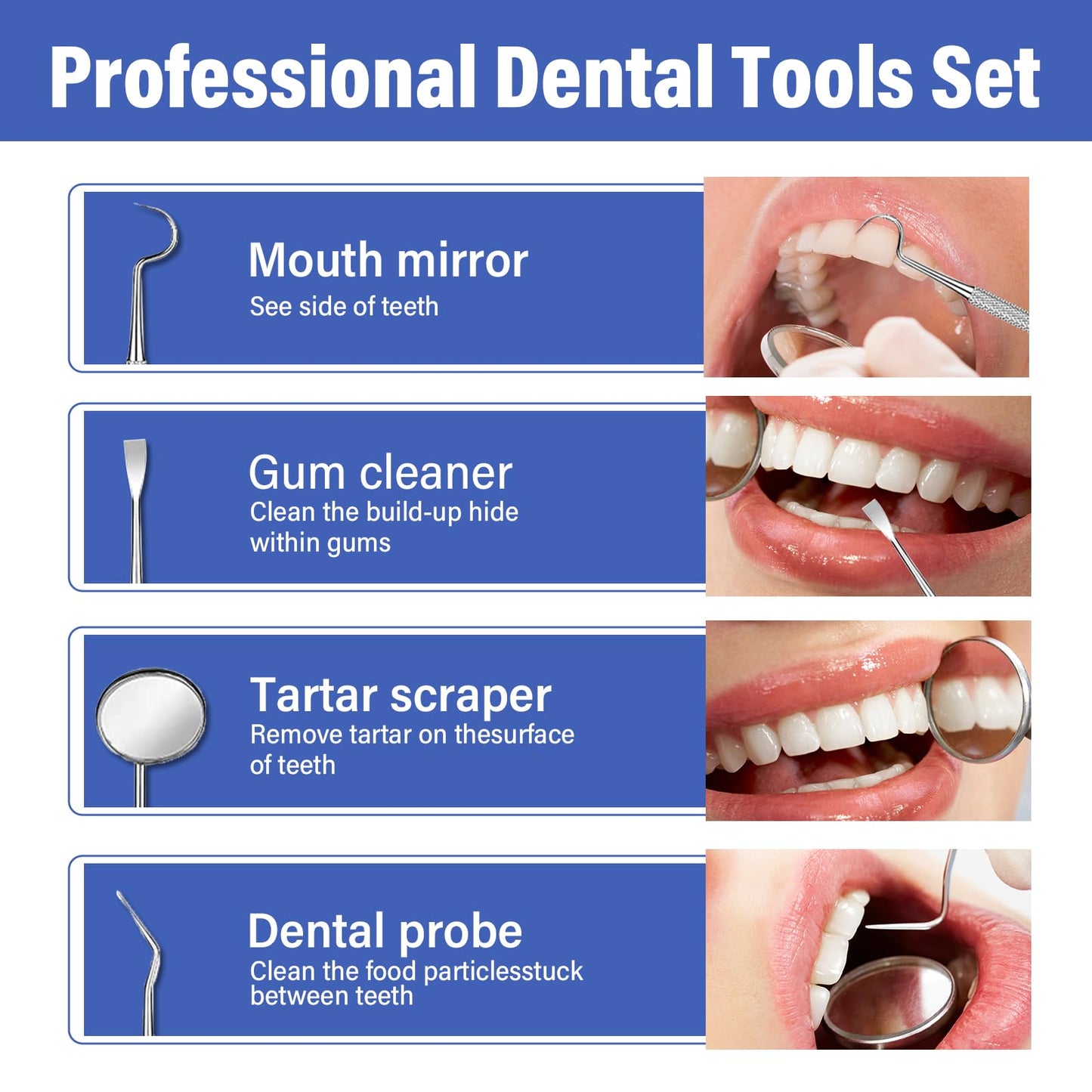 Tooth Repair Kit, Safe and Effective Fake Teeth Replacement, for Fixing Missing & Broken Teeth Replacement, Smile Confidently with 30ml Tooth Beads + 4 Dental Tools