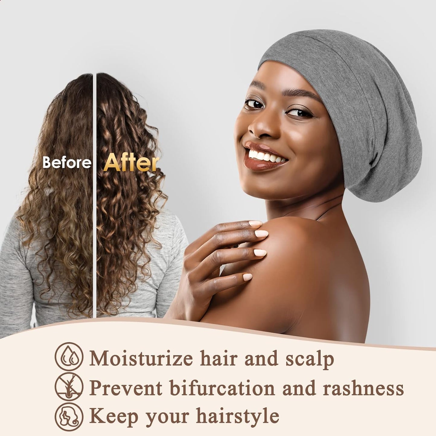 100% Silk Dreadlock Cap & Bonnet for Sleeping - Extra Large Hair Cover for Men & Women