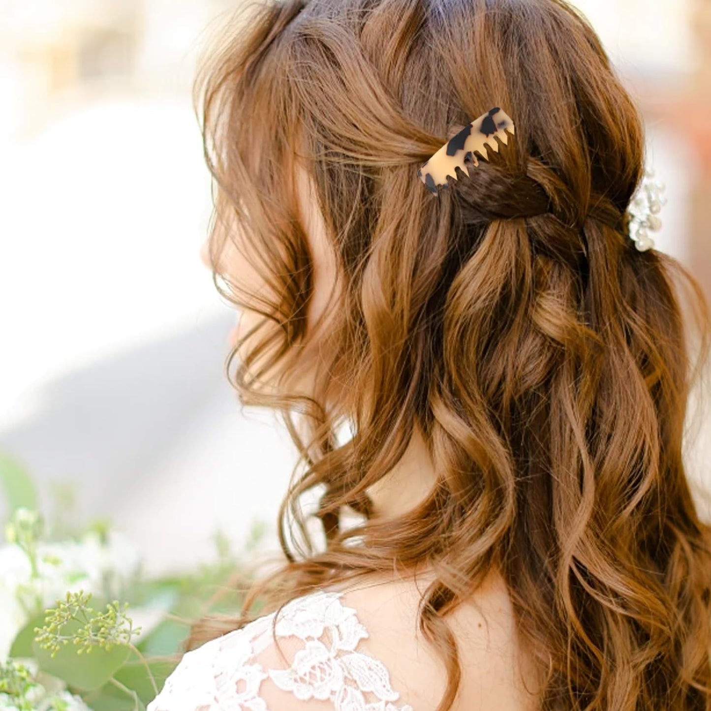 4 Pcs French Hair Side Combs Twist Combs Small Combs for Styling Decorative French Hair Comb for Women Bun Chignon Up-Do Styling Girls Hair Accessories