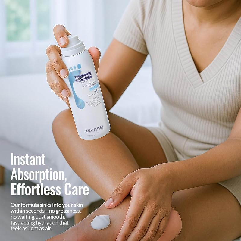 Footlogix Very Dry Skin Mousse for Feet – Urea, Co-Q10, Aloe & Vitamin E 4.23 fl oz