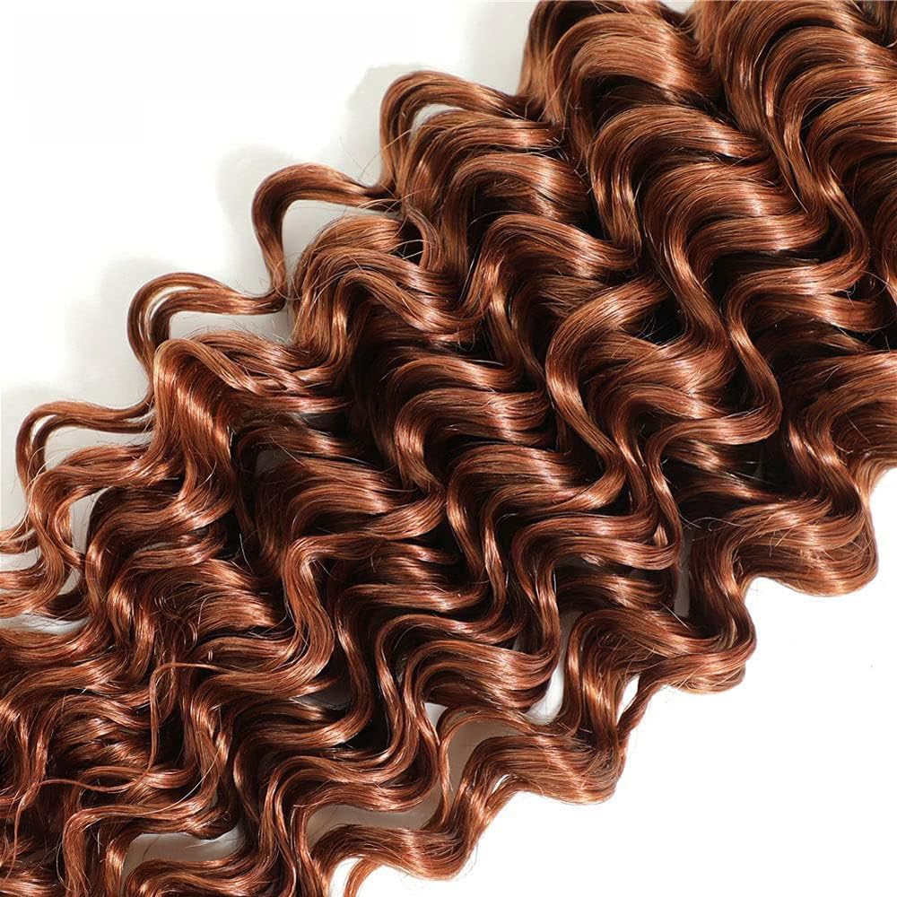 TARPION Light Brown Bundle Color #30 Loose Deep Wave Human Hair Bundles Peruvian Light Brown Deep Wave Bundles Human Hair 12 12 12 Inch Color #30 Bundle