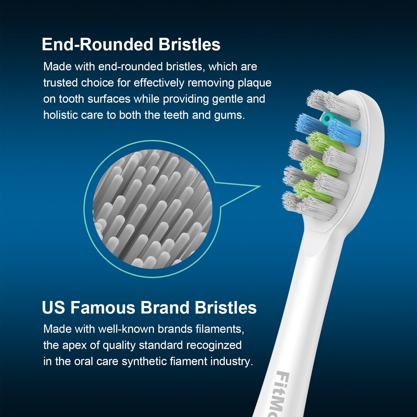 FitMount 6 Pack Toothbrush Replacement Heads Compatible with WaterPik Sonic Fusion 2.0, FitMount Flossing Brush Head Fit for Water-Pic SF-01W SF-02W and 2.0 SF-03 SF-04, White