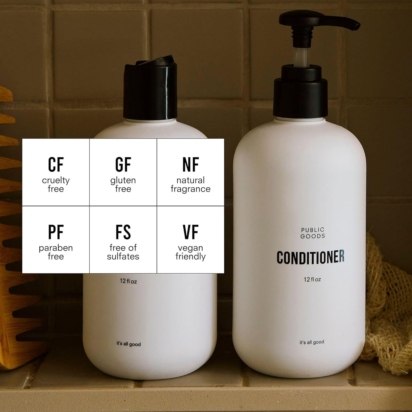 Natural Conditioner for Dry Hair | Vegan & Sulfate-Free | 12 Fl Oz | Public Goods