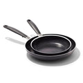 OXO 8" & 10" Nonstick Frying Pan Set — PFAS-Free Diamond Ceramic Skillets, Oven & Dishwasher Safe, Stay-Cool Silicone Handles