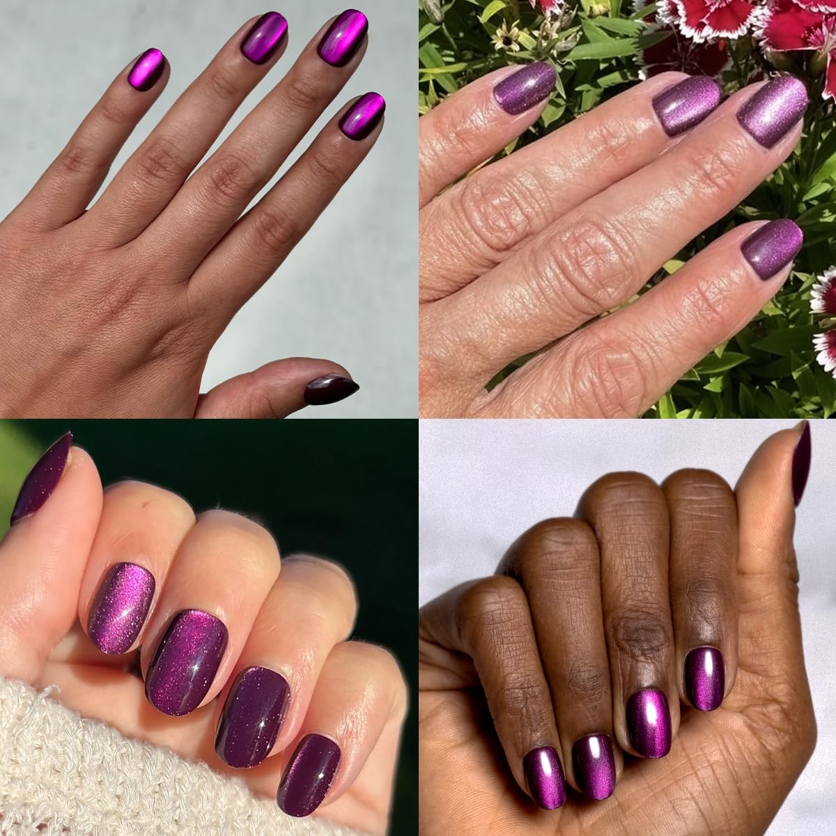Olive & June Instant Mani Press On Nails (Glue) | Mulberry | XS, Round 42 Fake Nails, 21 Sizes Non-Toxic, Long-Lasting Recycled Materials Realistic Look | Plaza Velvet