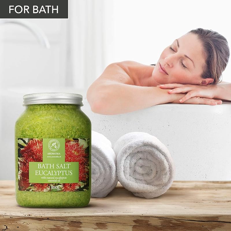 Sea Salt Bath with Eucalyptus Essential Oil 46 oz – Relaxing, Sleep Support Bath Salts