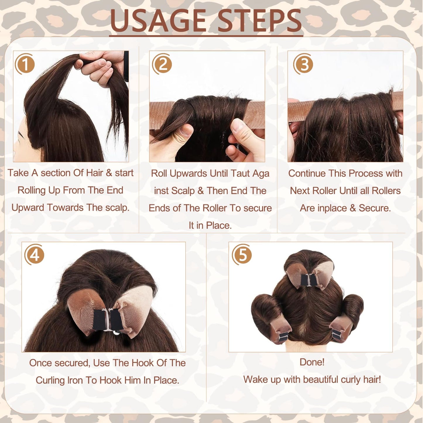 Heatless Hair Curler for Women - Khaki No Heat Overnight Hair Curler Set | 3 Silk Scrunchies with Adjustable Scarf | Natural Waves While Sleeping (Khaki, 3-Pack)