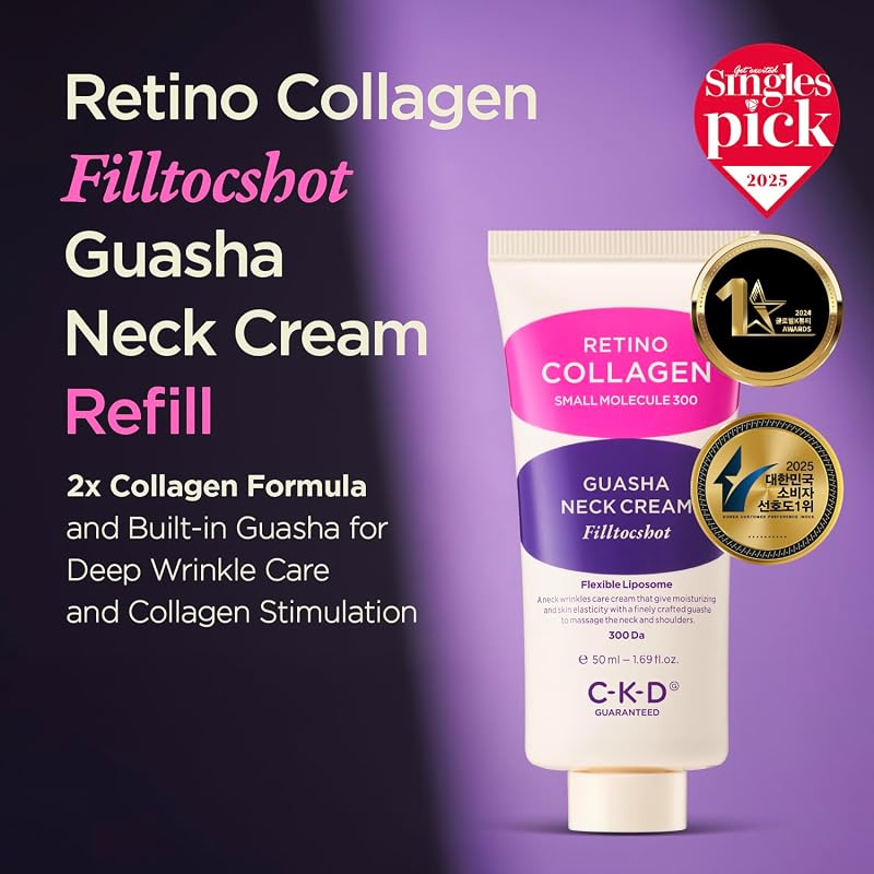 Refill: CKD Retinal Collagen Filltocshot Gua Sha Neck Cream 50 mL - Variation Pack (1.69 fl oz) + 1.69 Fl Oz