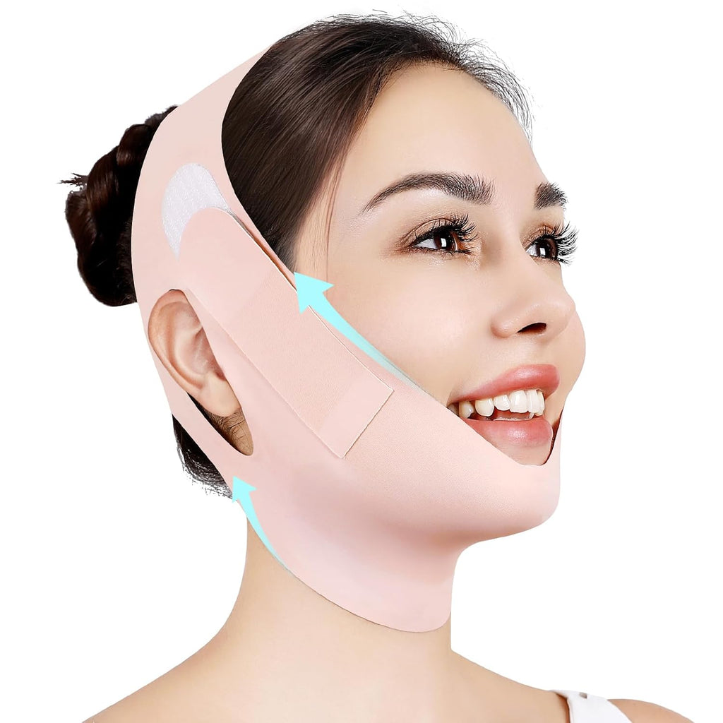 Chin Strap for Sleeping,Adjustable Chin Strap,Jaw Strap,Jawline Shaper,V Line Lifting Mask,Black,M