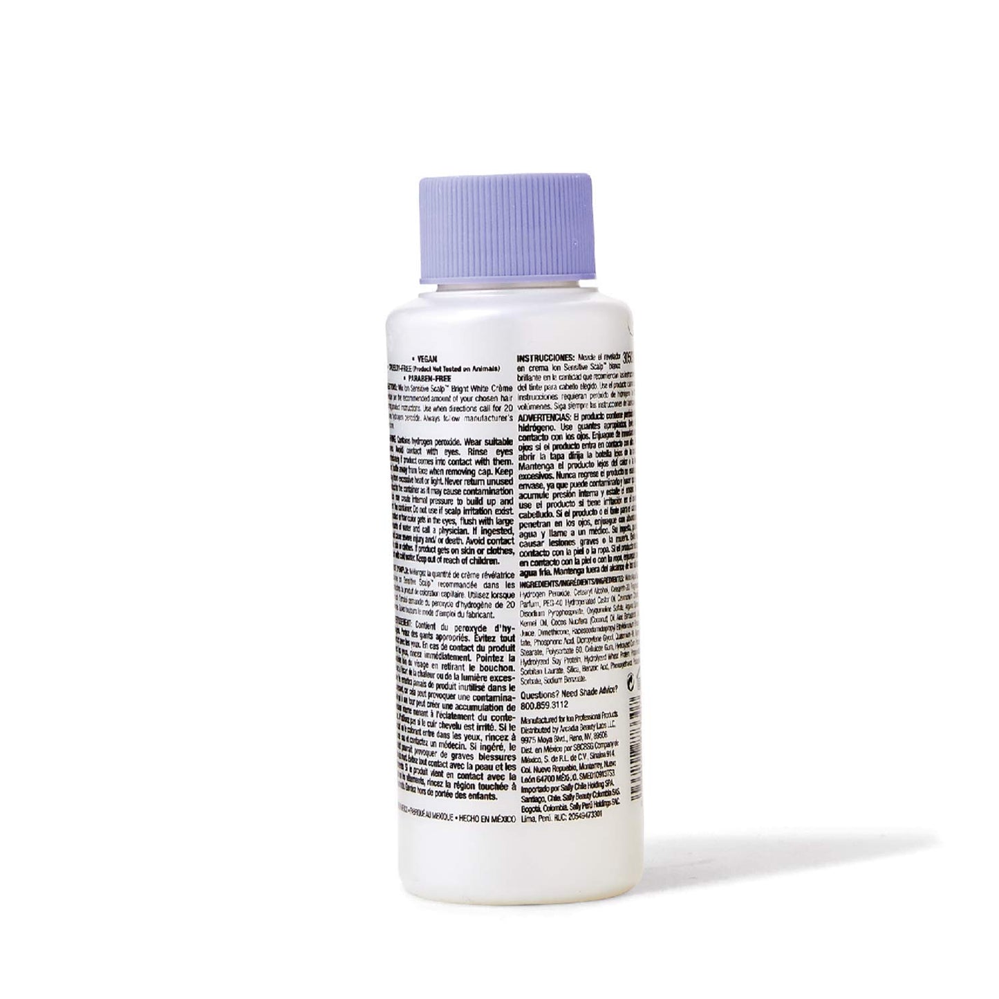 Ion Bright White Sensitive Scalp Developer 20 Volume, Vegan, CrueltyFree, ParabenFree, Infused with Plant Proteins, Argan Oil, Aloe Vera, Coconut Oil, 4 Ounce