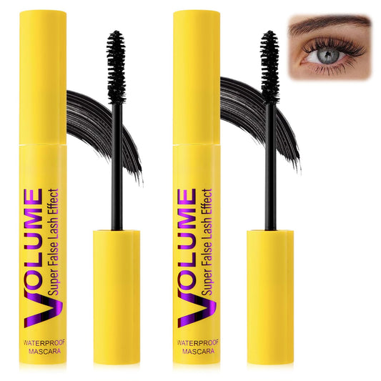 2 Pcs Bubble Mascara - Colossal Bubble Mascara, Waterproof, Smudge-Proof, Clump-Proof, Volumizing Defining, Create Natural Eyelashes