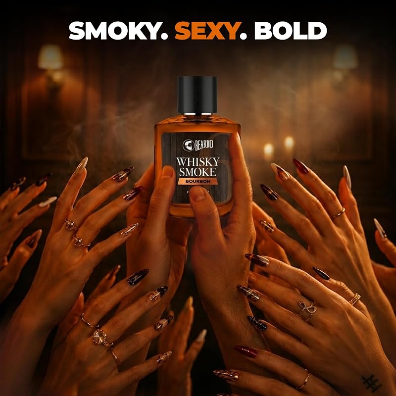 Beardo Bourbon Whisky Smoke Perfume 50ml – Woody Leathery Scent for Date Night