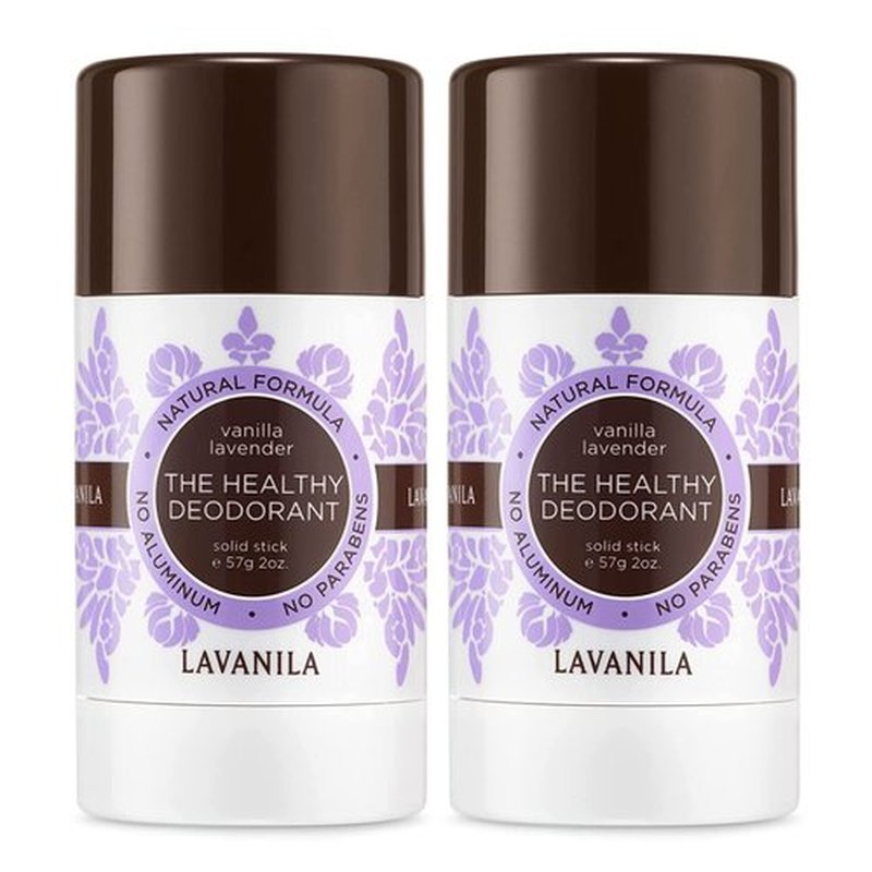 Lavanila Vanilla Lavender Aluminum Free Deodorant 2-Pack - The Healthy Deodorant for Men and Women, Solid Stick (2 Ounce Each), Vegan