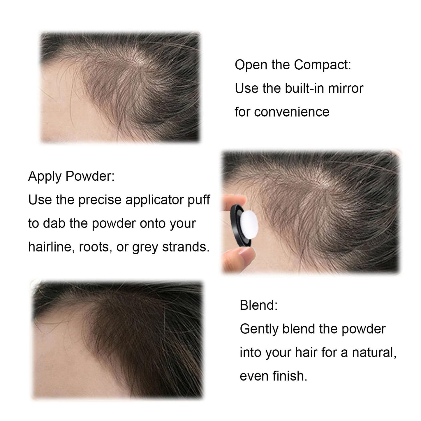 Nivaro Polvo Capilar, Nivaro Polvo Densificador Instantáneo, Hairline Powder for Women & Men, Instantly Conceals Hair Loss Long-Lasting Effect with Mirror, Tool (1, Rusty brown)