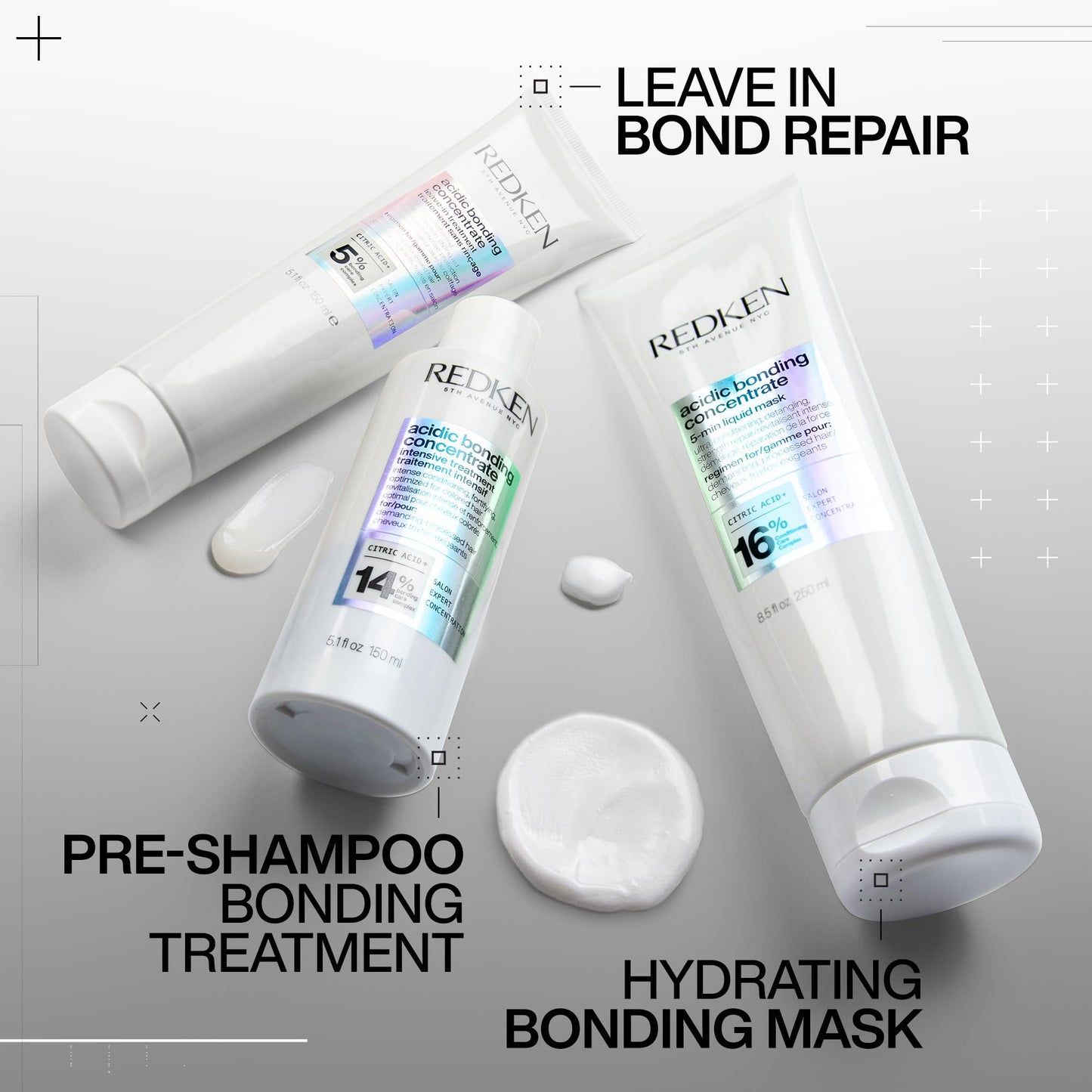 REDKEN Bonding Hair Mask for Dry, Damaged Hair Repair | Acidic Bonding Concentrate | Hydrating 5 Minute Hair Mask | For All Hair Types