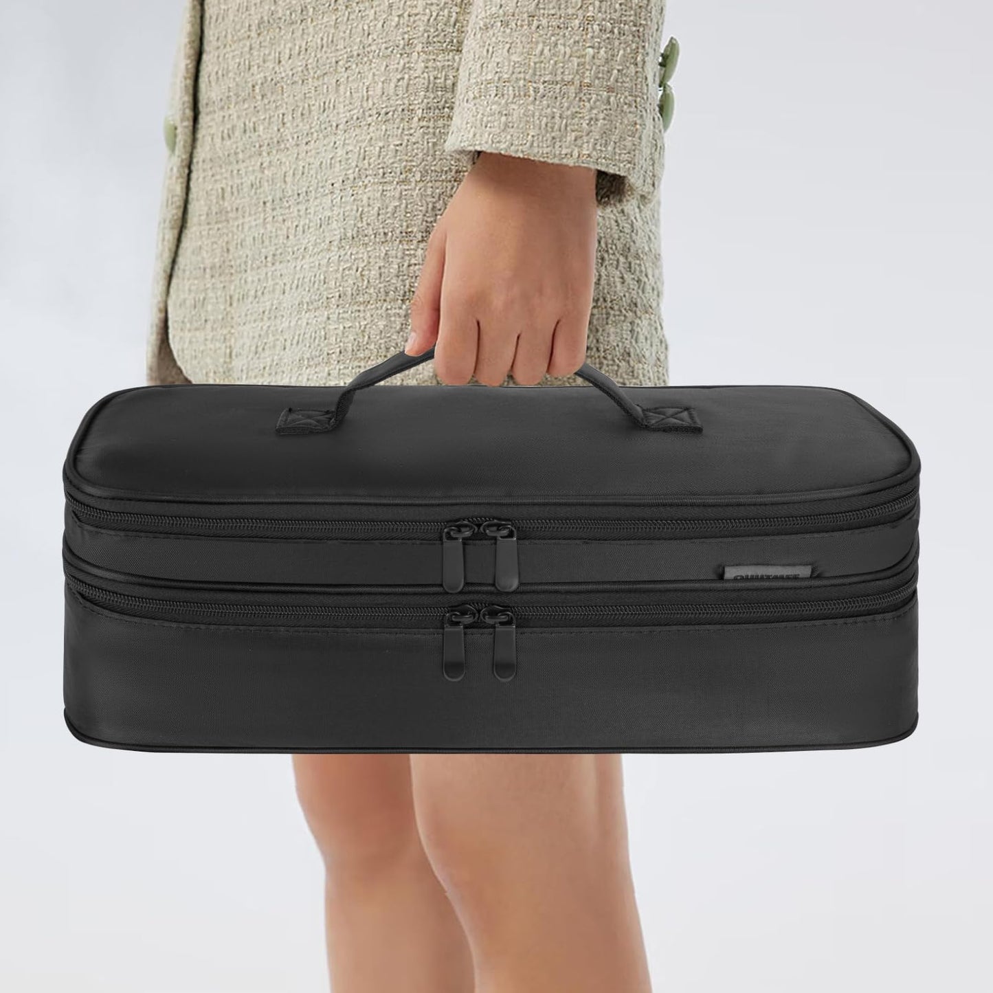 OUUTMEE Double Layer Travel Carrying Case Compatible with Shark Flexstyle, Storage Case for Revlon One-Step Hair Dryer and Volumizer Hot Air Brush Portable Organizer Bag for Dyson Airwrap Styler