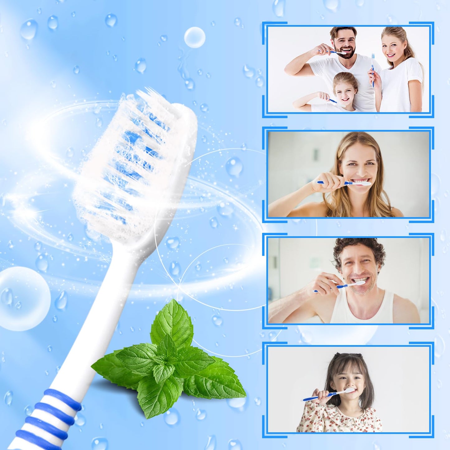 SLequipo 50 Prepasted Disposable Toothbrushes Individually Wrapped Pre Pasted Toothbrushes Soft Bristle Travel Tooth Brush Single Use Wrapped for Hotel, Camping, Travel and Gift for The Homeless