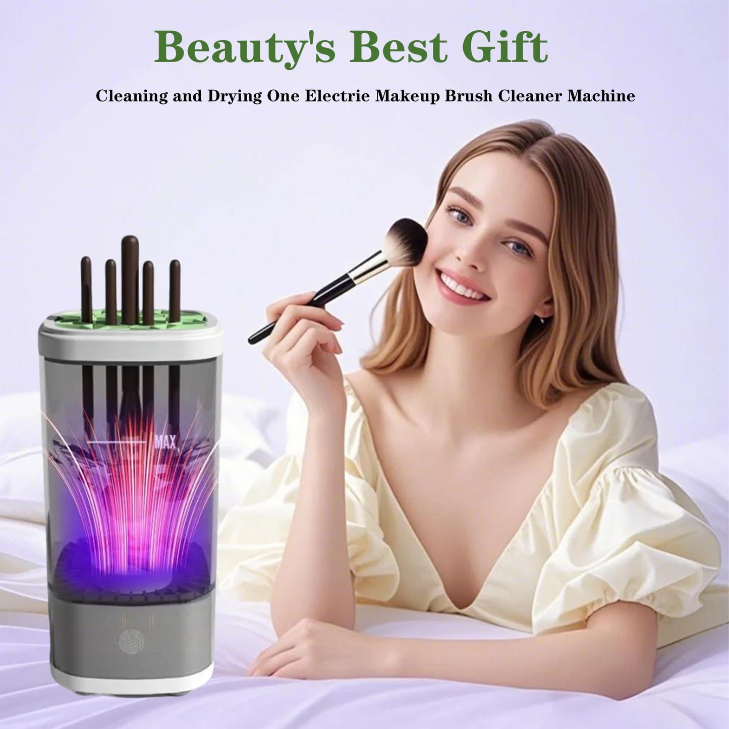 3 IN 1 Automatic Makeup Brush Cleaner-9000 RPM Makeup Brush Cleaner Machine and Dryer Portable Automatic USB Cosmetic Brushes Cleaner Tool for All Size Beauty Makeup Brush Travel Set