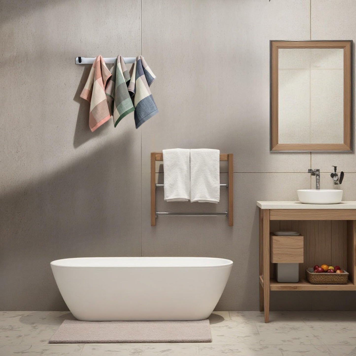 kimteny 6 Pack 100% Cotton Washcloths, Dual-Sided Design (Terry + Gauze) Facecloths, 13x13 Inch Ginghqm Washrags, Soft & Skin-Friendly, for Bathroom, Kitchen & Household (Blue, 13x13 Inches)