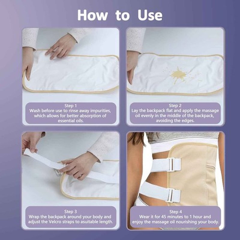 Healo, Castor Oil Pack Wrap, Castor Oil Pack Wrap Kit - 3.38 Oz with Reusable Wraps - For Stomach, Neck and Entire Body with Adjustable Elastic Straps (Pink Velcro type, 100ML)