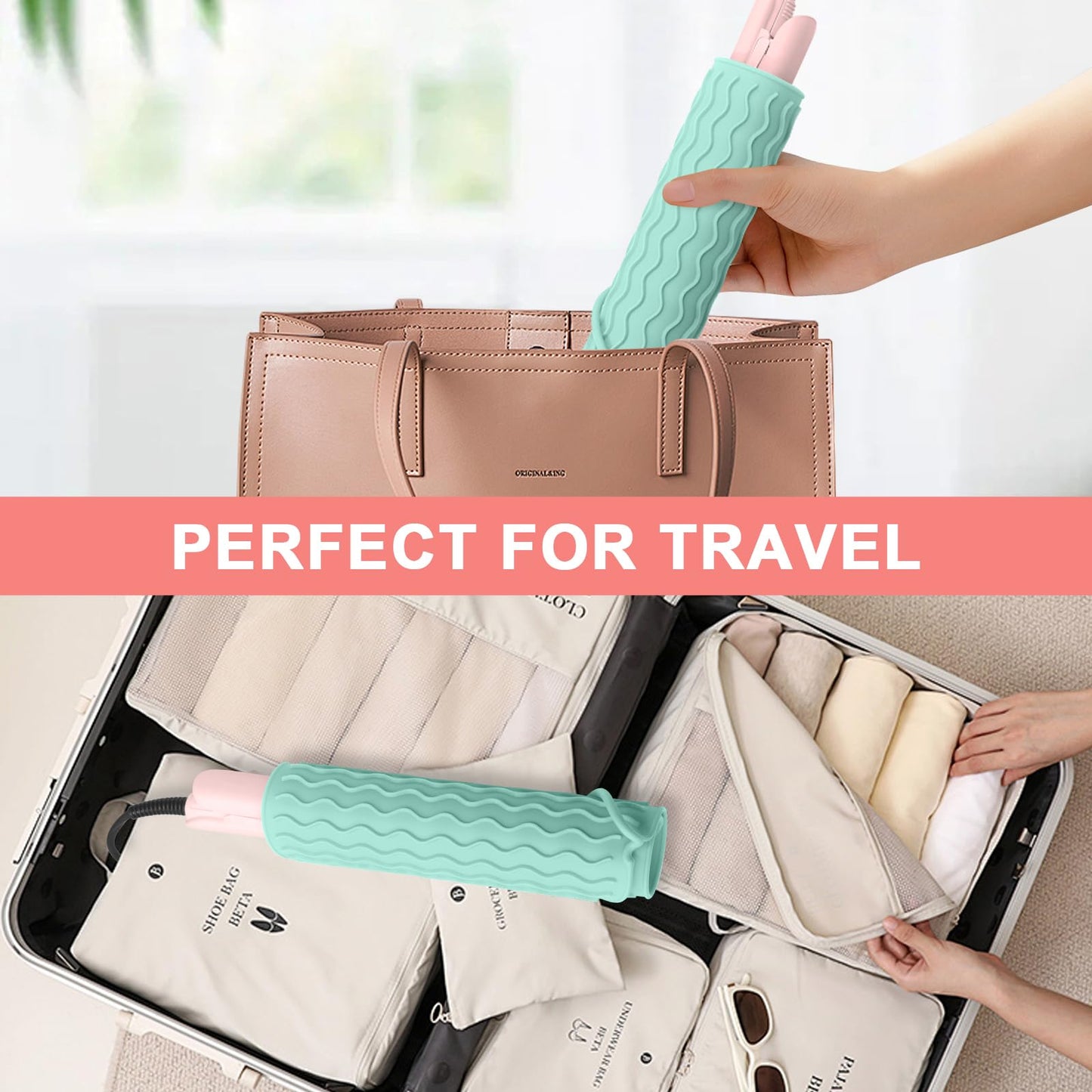 Suafrnut Plus Size Silicone Heat Resistant Mat, Portable Travel Hot Tools Pad Cover for Curling Iron, Flat Iron, Hair Straightener and Other Hair Styling Tools(12.0" x 9.0")