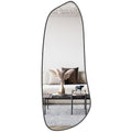 Irregular Wall Mirror with Black Frame 46" x 18" - Wall-Mounted for Living Room, Bedroom, Bathroom - Variation: Black New+46"L x 18"W