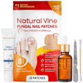 Toenail Fungus Treatment Kit - 32 Fungal Nail Patches + 15mL Liquid + 20g Cream (Red Patches)