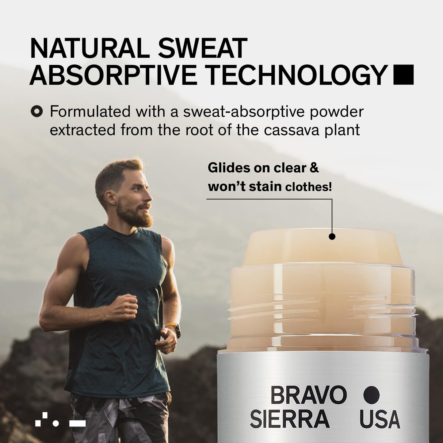 Aluminum-Free Deodorant for Men by Bravo Sierra, 2-Pack - Contains Natural Ingredients – Long Lasting Odor and Sweat Protection - Citrus & Cedarwood, 3.2 oz - Paraben-Free, Vegan & Cruelty-Free