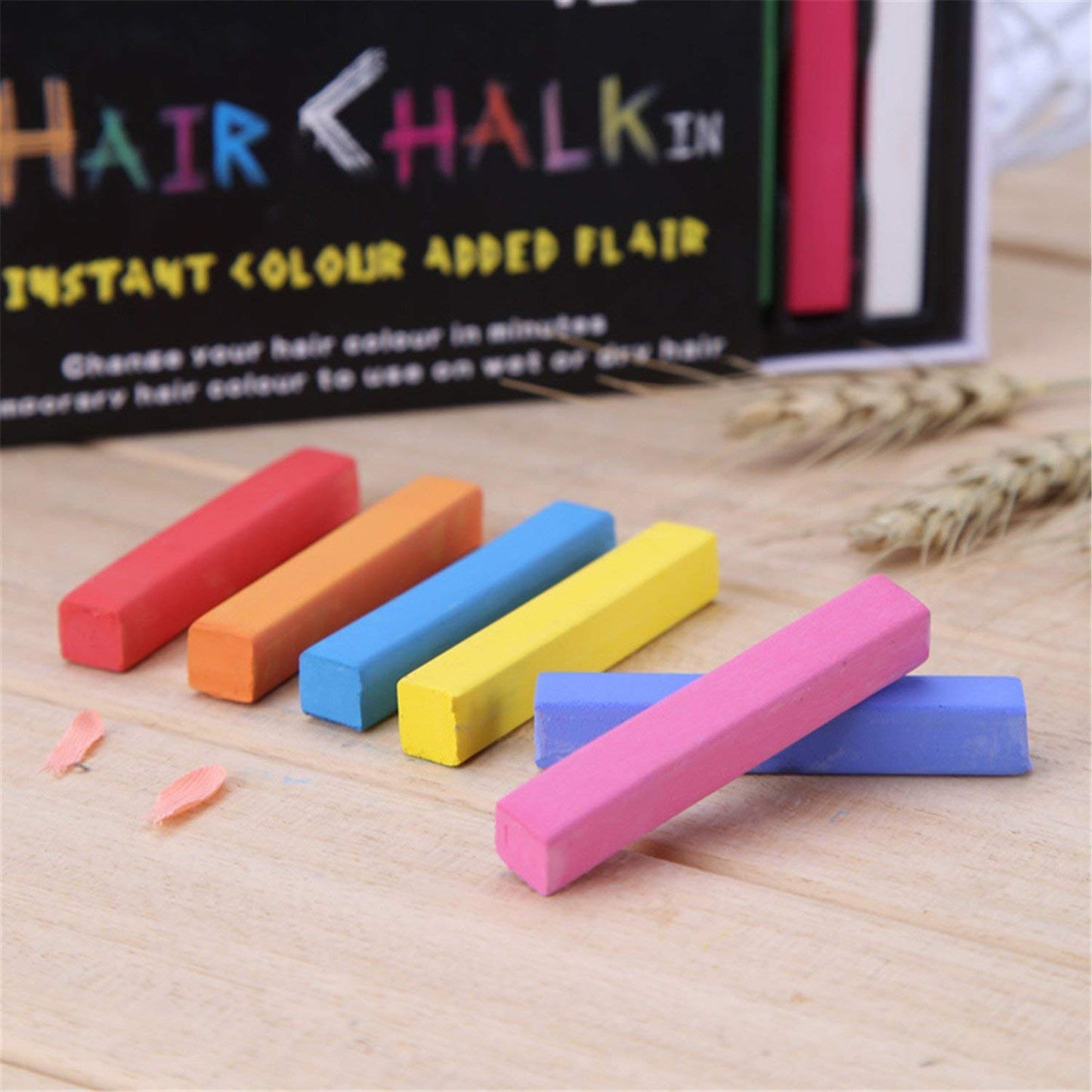 Hair Chalk Stick Set, Halloween Christmas Birthday Cosplay and DIY, Non-toxic Temporary Washable Hair Color Chalk Girls Boys Teen Kids Gift, 12 Colors