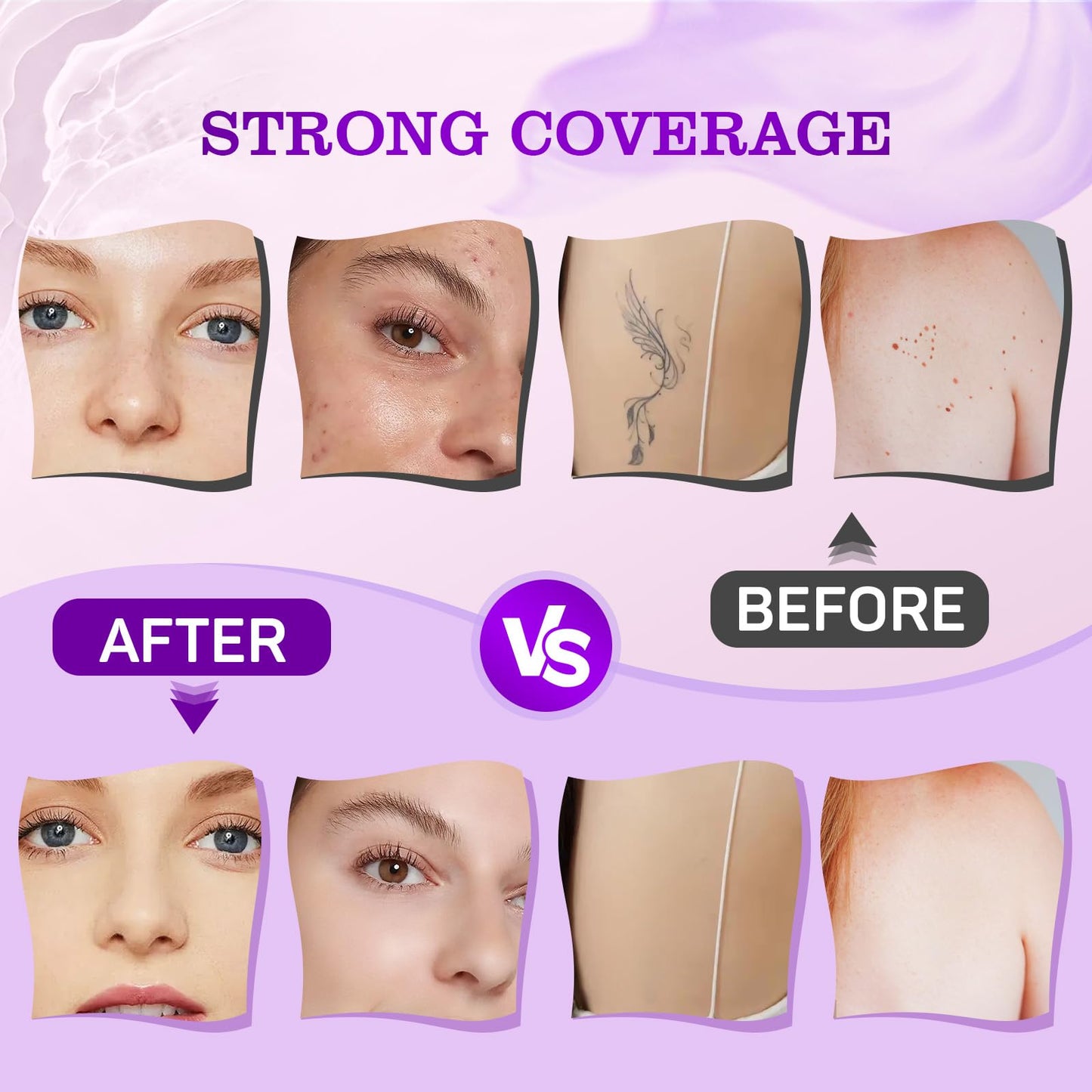 6 Colors Tattoo Cover Up Makeup with Brush – Waterproof Body and Leg Sleeve Foundation, Full Skin Coverage Bronzer & Scar Concealer Cosmetics (natural)