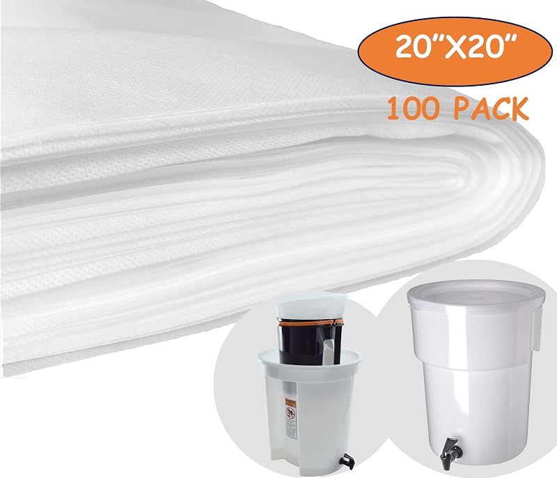 (100 Pack) Commercial Cold Brew Coffee Filters 20" x 20" for 5-Gallon Brewers