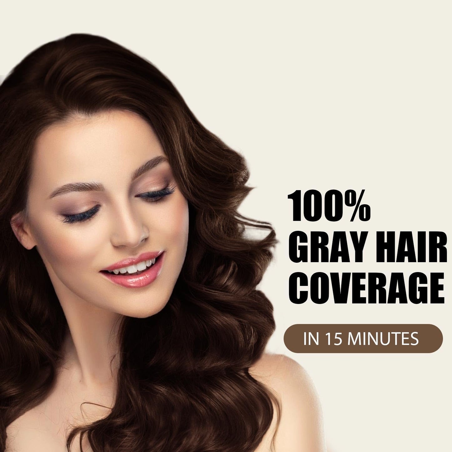 Dark Brown Hair Dye Shampoo- Gray Coverage, Herbal Natural 3 in 1 Hair Color Shampoo for Men & Women