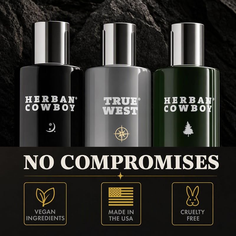 Herban Cowboy Men's Cologne Set - Long Lasting Fragrance, Trio
