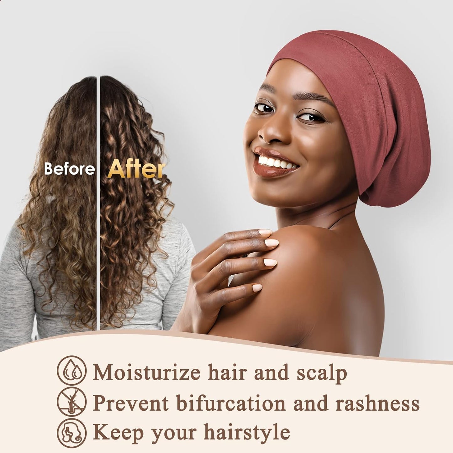 100% Silk Dreadlock Cap & Bonnet for Sleeping - Extra Large Hair Cover for Men & Women