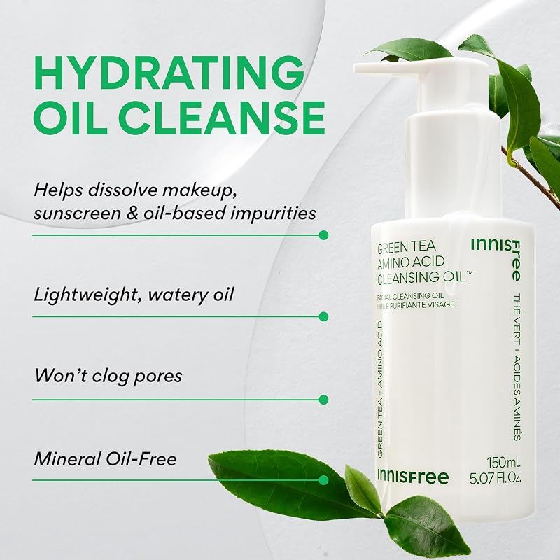 Hydrating Green Tea Cleansing Oil for Face – Gentle Makeup & Sunscreen Remover