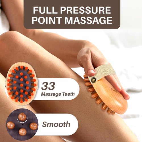 Olaemuo Wood Therapy Massage Tools for Belly Fat,Wooden Massage Body Brush for Cellulite Remover, Cellulite Lymphatic Drainage Massager for Body Shaping, Maderoterapia Kit for Muscle Pain Relief