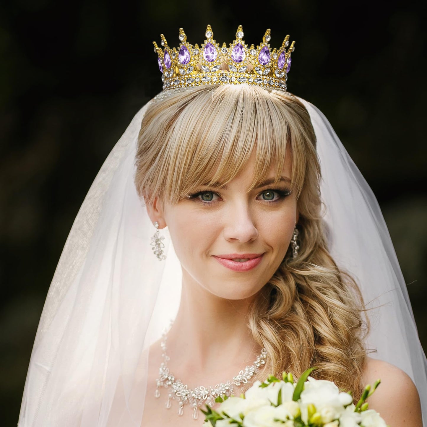 Onedor Gold Crown for Women Crystal Rhinestone Tiara Queen Headpiece for Wedding Prom Pageant Birthday Princess Theme Costume Party Hair Accessories and Cake Topper Decoration