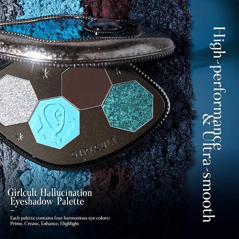 GIRLCULT 4-Color Blue Purple Eyeshadow Palette - Blue Heaven (Variation #45)