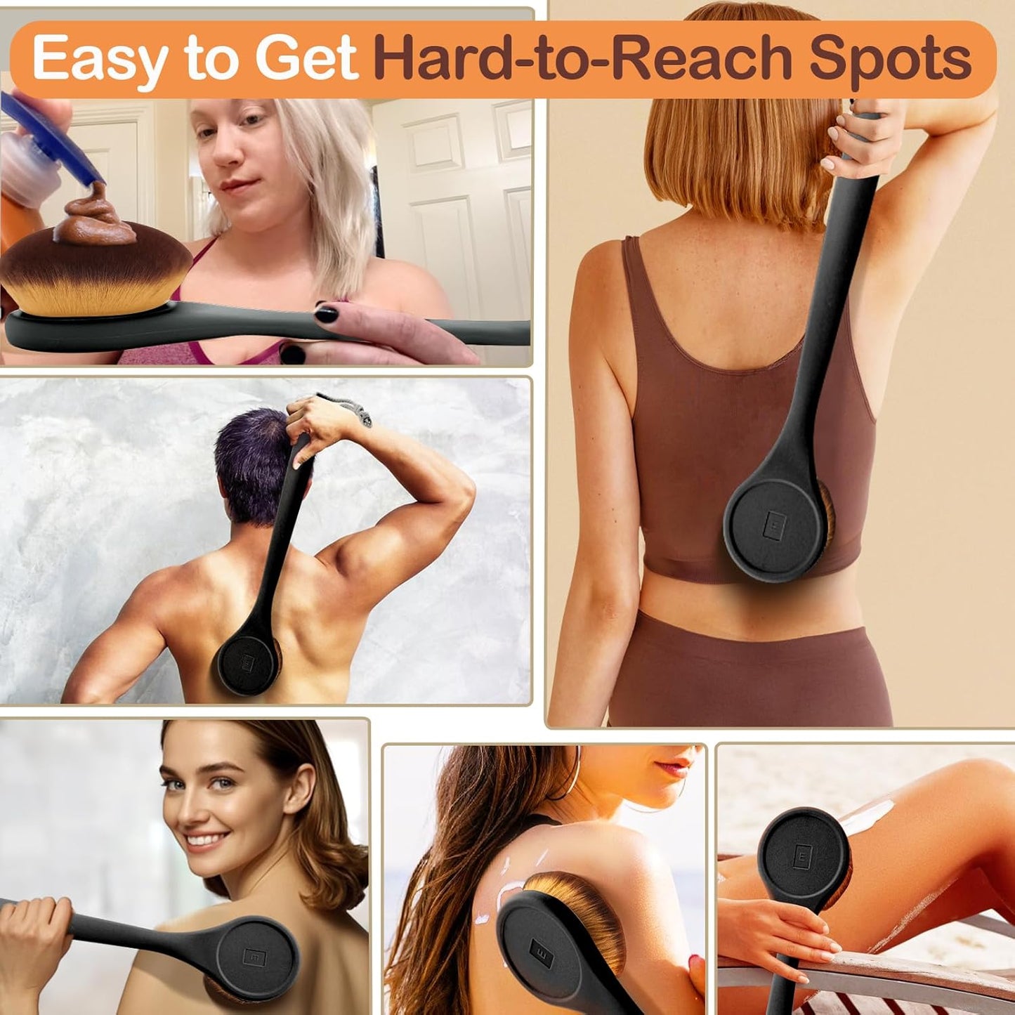 Extra Large Kabuki Brush for Self Tanner & Sunscreen - Wide-Headed Applicator for Even Lotion Application