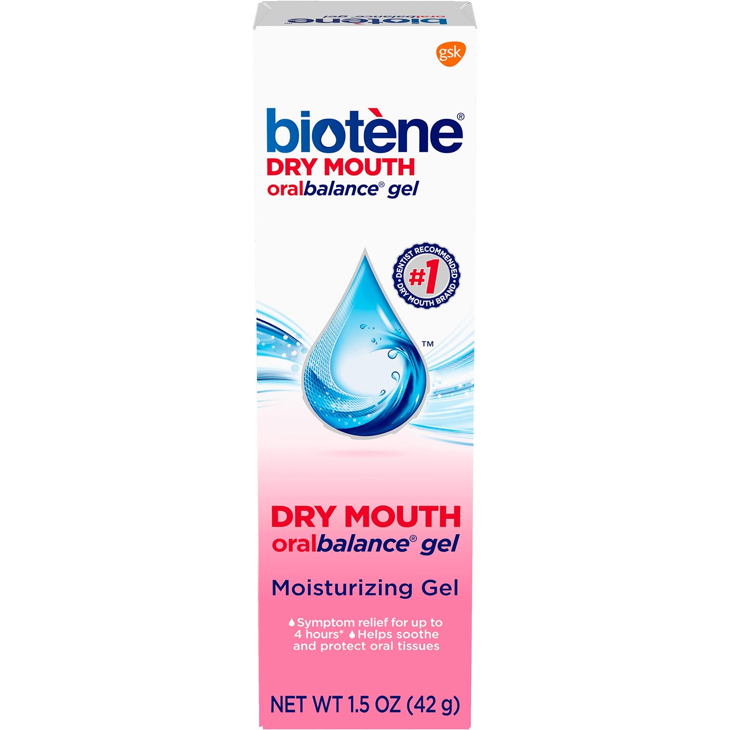 Biotene Oral Balance Moisturizing Gel, Alcohol Free Gel and Dry Mouth Gel, Flavor Free, 1.5 Oz